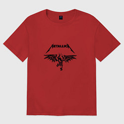 Футболка оверсайз женская Металика Metallica, цвет: красный