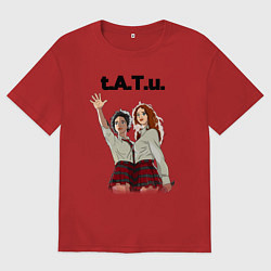 Футболка оверсайз женская T A T u Music band ТАТУ, цвет: красный