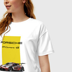 Футболка оверсайз женская Porsche Carrera 4S Motorsport, цвет: белый — фото 2