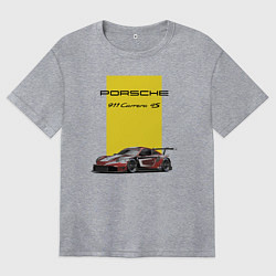 Футболка оверсайз женская Porsche Carrera 4S Motorsport, цвет: меланж