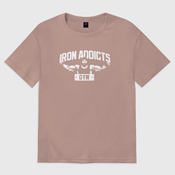 Футболка оверсайз женская Iron Addicts Gym, цвет: пыльно-розовый