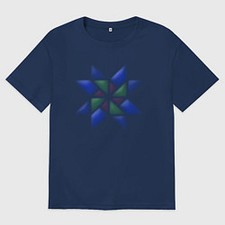 Футболка оверсайз женская NEON Снежинка New Year, цвет: тёмно-синий