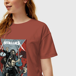 Футболка оверсайз женская Metallica - cool dudes!, цвет: кирпичный — фото 2