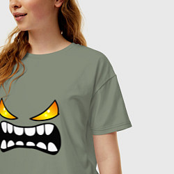 Футболка оверсайз женская Geometry Dash: Demon Face, цвет: авокадо — фото 2