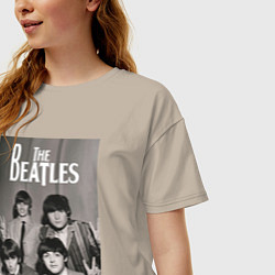 Футболка оверсайз женская Легендарные музыканты, цвет: миндальный — фото 2