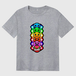 Женская футболка оверсайз Geometry Dash: Smiles