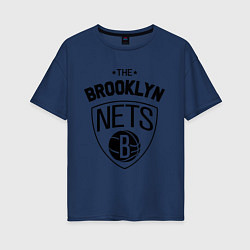 Футболка оверсайз женская The Brooklyn Nets, цвет: тёмно-синий