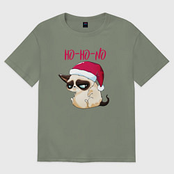 Футболка оверсайз женская Ugly cat Ho-Ho-No, цвет: авокадо