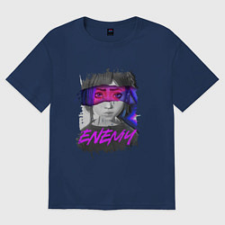 Футболка оверсайз женская Everywere My Enemy, цвет: тёмно-синий