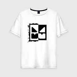 Футболка оверсайз женская GEOMETRY DASH BLACK WHITE, цвет: белый
