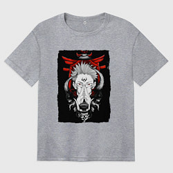 Футболка оверсайз женская ЗАКЛИНАНИЕ ИТАДОРИ, СУКУНА, цвет: меланж