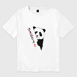Футболка оверсайз женская Пандочка смешная, цвет: белый