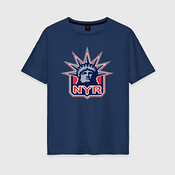 Женская футболка оверсайз Нью Йорк Рейнджерс New York Rangers