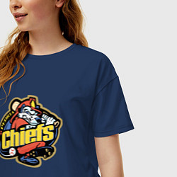 Футболка оверсайз женская Peoria Chiefs - baseball team, цвет: тёмно-синий — фото 2