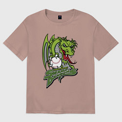Футболка оверсайз женская Shreveport swamp dragons - baseball team, цвет: пыльно-розовый