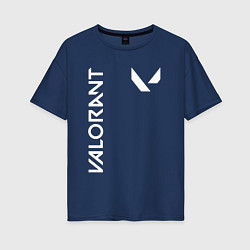 Футболка оверсайз женская Valorant - Logo, цвет: тёмно-синий