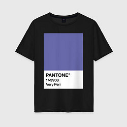 Футболка оверсайз женская Цвет Pantone 2022 года - Very Peri, цвет: черный