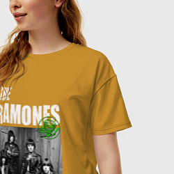Футболка оверсайз женская The Ramones Рамоунз, цвет: горчичный — фото 2