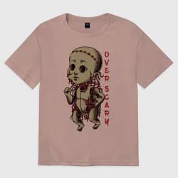 Футболка оверсайз женская Кукла с нитками, цвет: пыльно-розовый