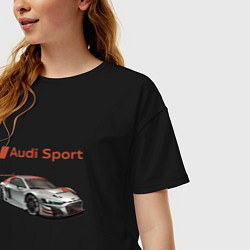 Футболка оверсайз женская Audi sport - racing team, цвет: черный — фото 2