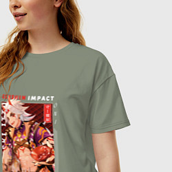 Футболка оверсайз женская Итто Аратаки Arataki Itto, Genshin Impact Геншин и, цвет: авокадо — фото 2