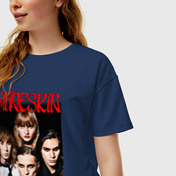 Футболка оверсайз женская MANESKIN POSTER СОСТАВ, цвет: тёмно-синий — фото 2