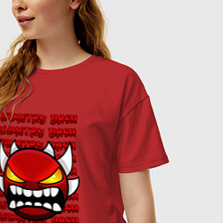Футболка оверсайз женская GEOMETRY DASH КРАСНЫЙ ОГНЕННЫЙ ДЕМОН, цвет: красный — фото 2