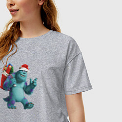 Футболка оверсайз женская Sulley Сhristmas, цвет: меланж — фото 2