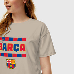 Футболка оверсайз женская Barcelona FC ФК Барселона, цвет: миндальный — фото 2