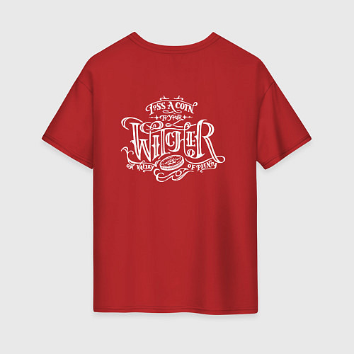 Женская футболка оверсайз Witcher Генри Кавилл / Красный – фото 2