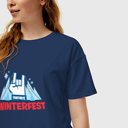 Футболка оверсайз женская Winterfest, цвет: тёмно-синий — фото 2