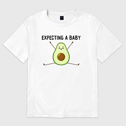 Футболка оверсайз женская Expecting a baby, цвет: белый