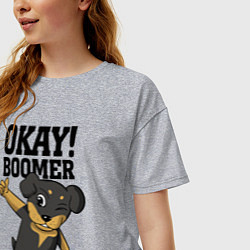 Футболка оверсайз женская Okay boomer!, цвет: меланж — фото 2