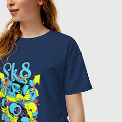 Футболка оверсайз женская SК8, цвет: тёмно-синий — фото 2