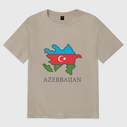 Футболка оверсайз женская Map Azerbaijan, цвет: миндальный