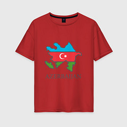 Футболка оверсайз женская Map Azerbaijan, цвет: красный