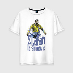 Футболка оверсайз женская Zlatan Ibrahimovich - Milan цвета белый — фото 1