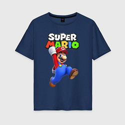 Футболка оверсайз женская Nintendo Mario, цвет: тёмно-синий