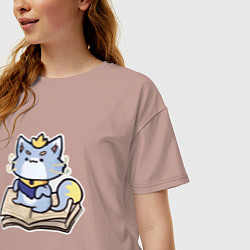 Футболка оверсайз женская The Magical Cat Yuumi, цвет: пыльно-розовый — фото 2