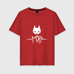 Женская футболка оверсайз Stray Game Meow Кот бродяга Мяу