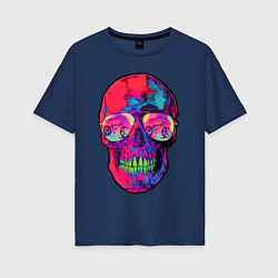 Футболка оверсайз женская Skull & bicycle, цвет: тёмно-синий