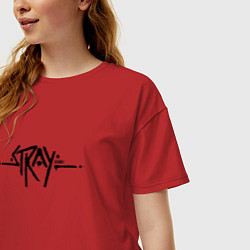 Футболка оверсайз женская Stray Logo, цвет: красный — фото 2
