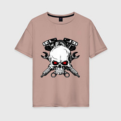 Женская футболка оверсайз Moto skull