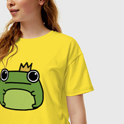 Футболка оверсайз женская Frog Lucky король, цвет: желтый — фото 2