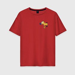 Футболка оверсайз женская Пёс из Котопса, цвет: красный