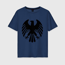 Футболка оверсайз женская Немецкий гербовый орёл, цвет: тёмно-синий