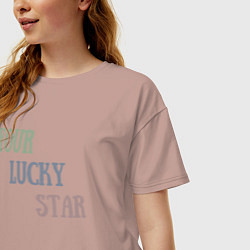 Футболка оверсайз женская Your lucky star, цвет: пыльно-розовый — фото 2