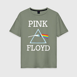 Футболка оверсайз женская PINK FLOYD - ПИНК ФЛОЙД ЛОГОТИП, цвет: авокадо