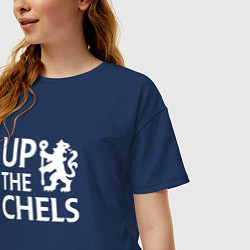 Футболка оверсайз женская UP THE CHELS, Челси, Chelsea, цвет: тёмно-синий — фото 2