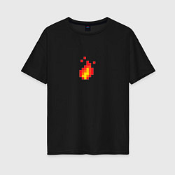 Женская футболка оверсайз 8 Bit Digital Fire